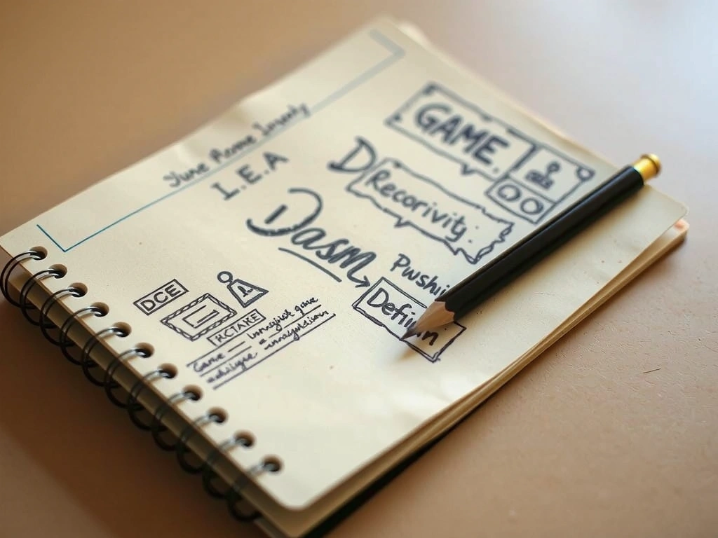 A game design sketch on paper