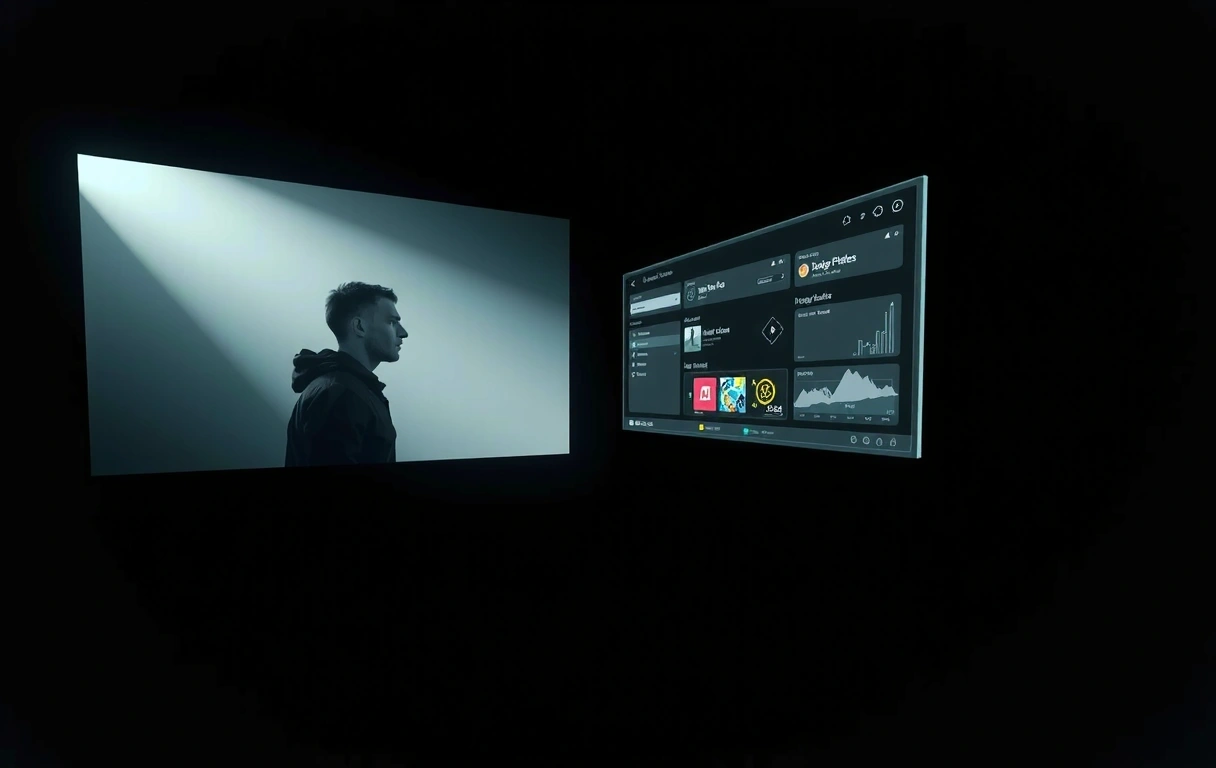 Abstract visual collage of game concepts